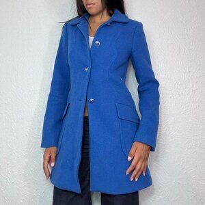 Y2k COBALT BLUE JUICY COUTURE PEACOAT TRENCH